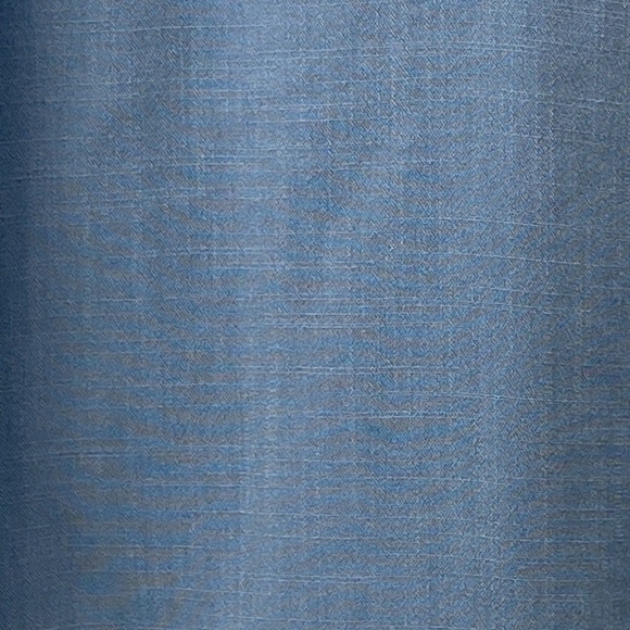 RAYCHEL Roy linen look v-neck tunic length short sleeve top in blue - Picture 7 of 7